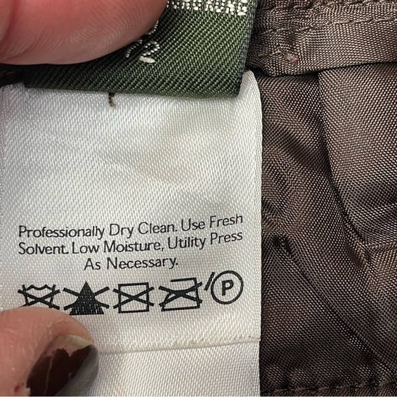 Eddie Bauer Herringbone Trousers Wool Blend Women's 6T Brown Dress Pants Slacks - Picture 13 of 15